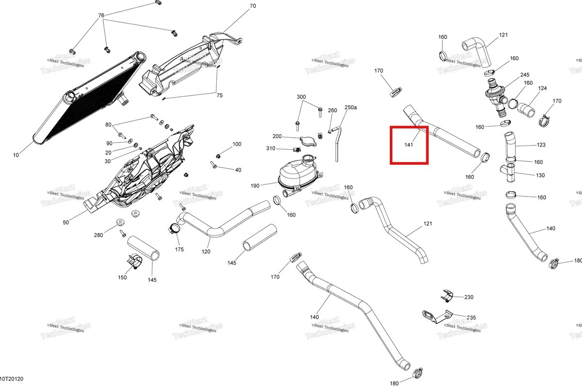 Деталь 709200638 на схеме узла 2020 Can-Am Outlander MAX 1000R EFI Cooling - System