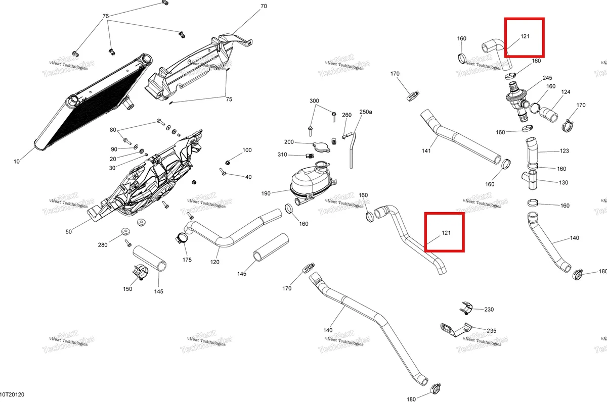 Деталь 709200643 на схеме узла 2020 Can-Am Outlander MAX 1000R EFI Cooling - System