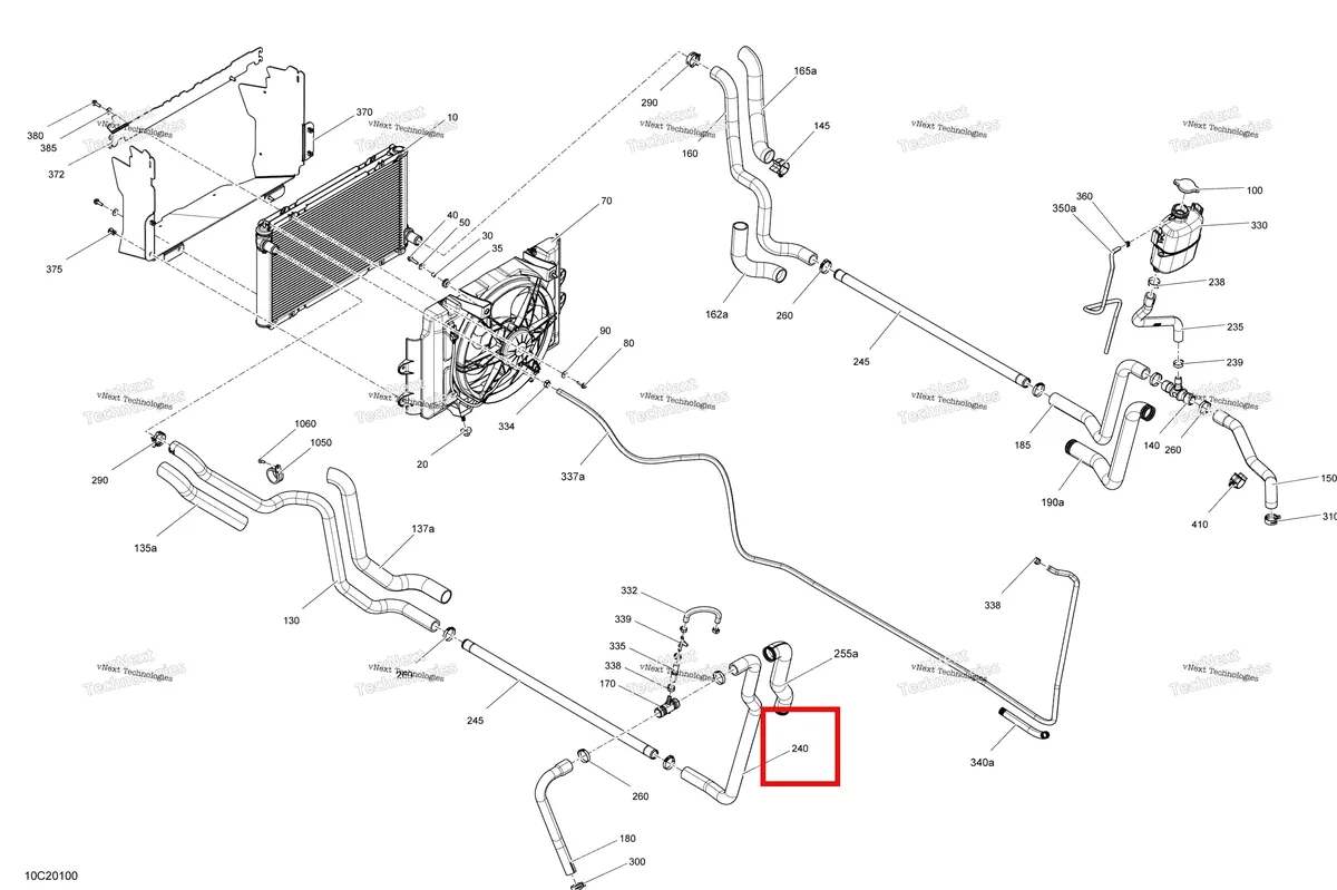 Деталь 709200805 на схеме узла 2020 Can-Am Defender HD5 Cooling - System