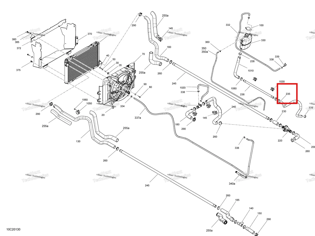 Деталь 709200835 на схеме узла 2020 Can-Am Defender PRO HD10 Cooling - System