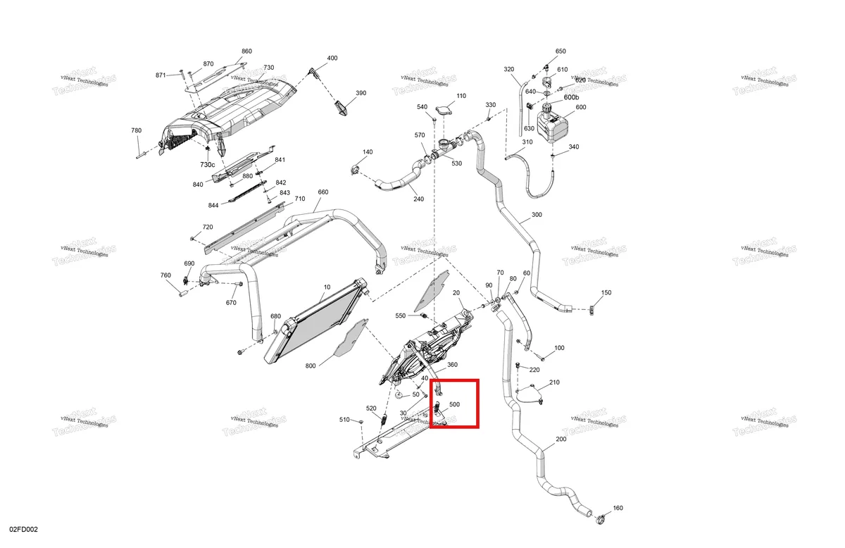 Деталь 709201150 на схеме узла 2024 Can-Am Outlander 700 4X4 - 1SRA - X MR Package - Legion Red Engine - Cooling
