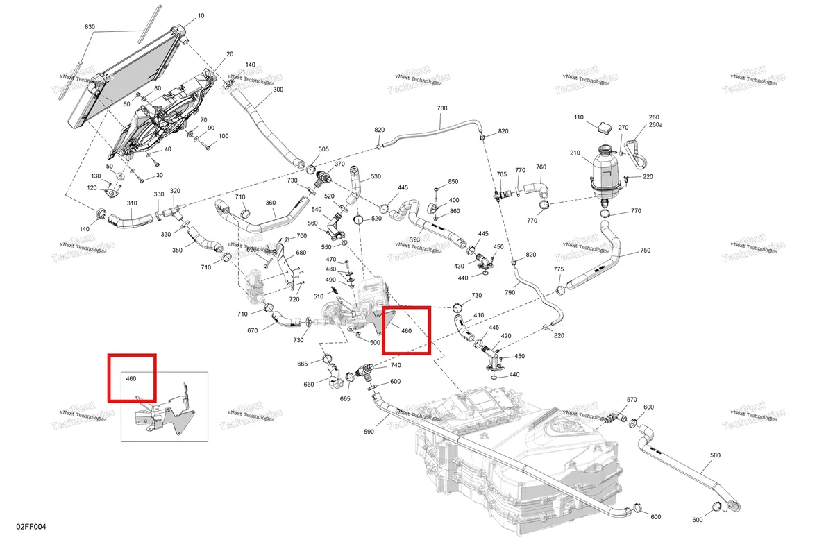 Деталь 709201405 на схеме узла 2026 Can-Am OUTLANDER - 4X4 - EV - 2WTA - Granite Grey Engine - Cooling