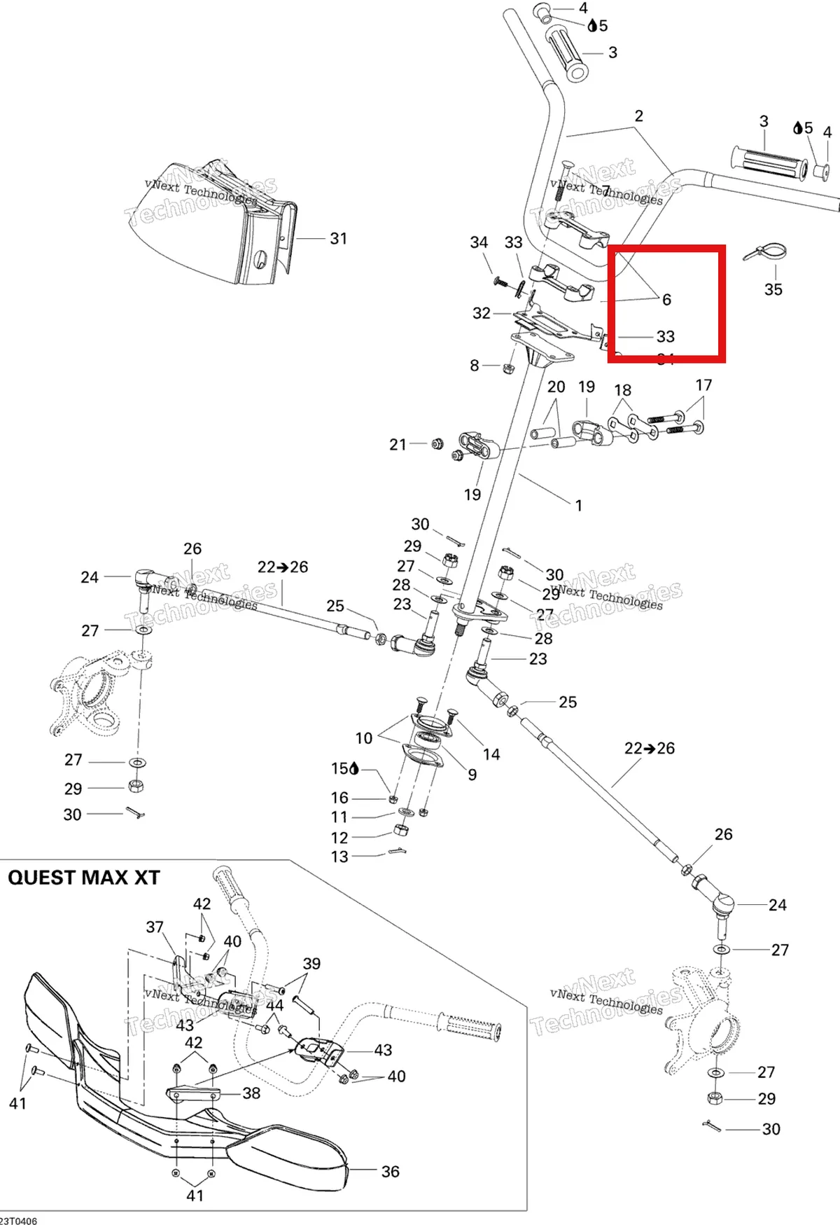 Деталь 709400028 на схеме узла 2004 Can-Am Quest MAX Steering System