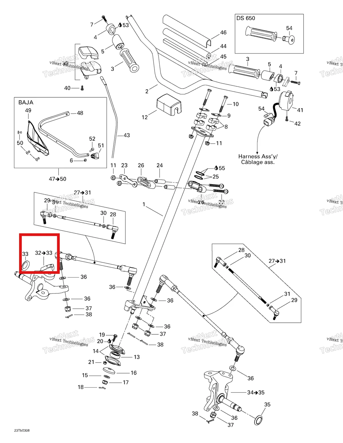 Деталь 709400043 на схеме узла 2003 Can-Am DS 650 Baja Steering System