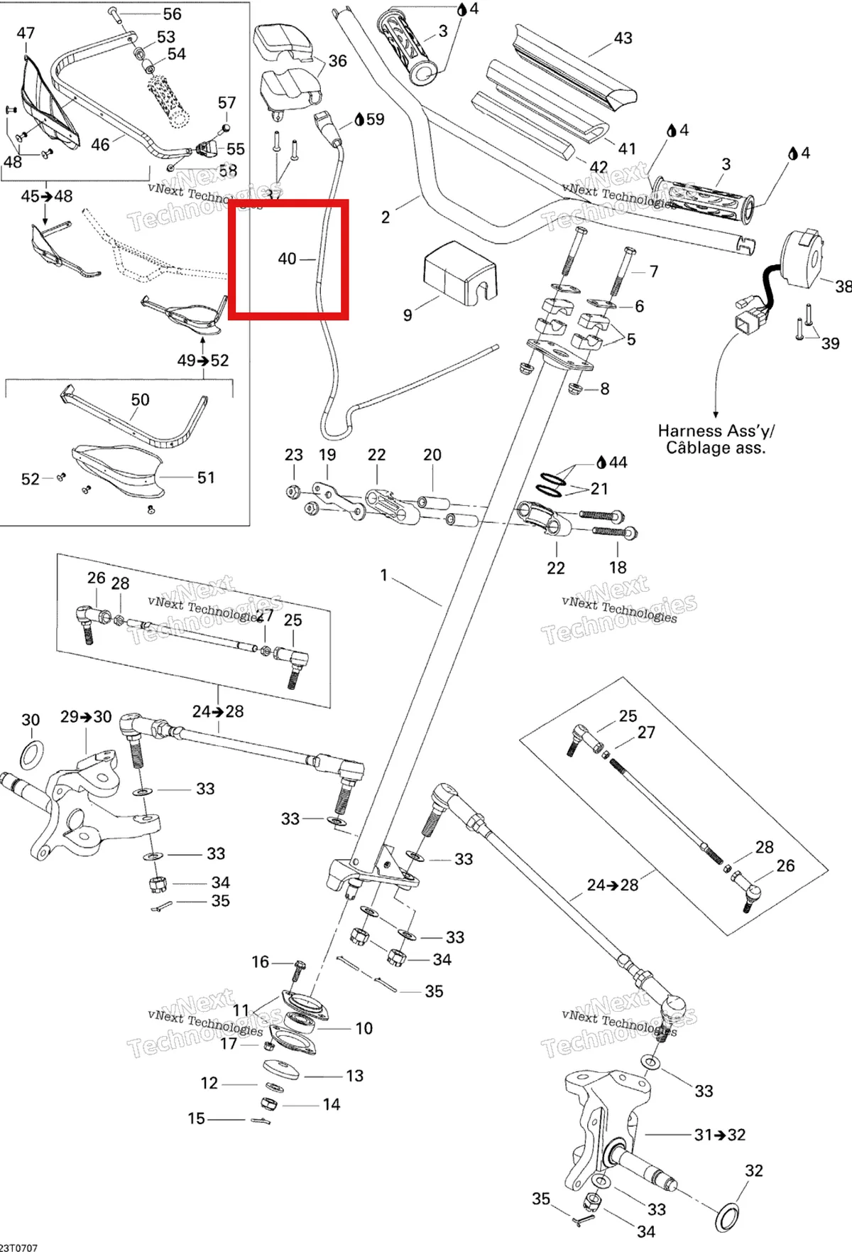 Деталь 709400048 на схеме узла 2007 Can-Am DS 650 X Steering System