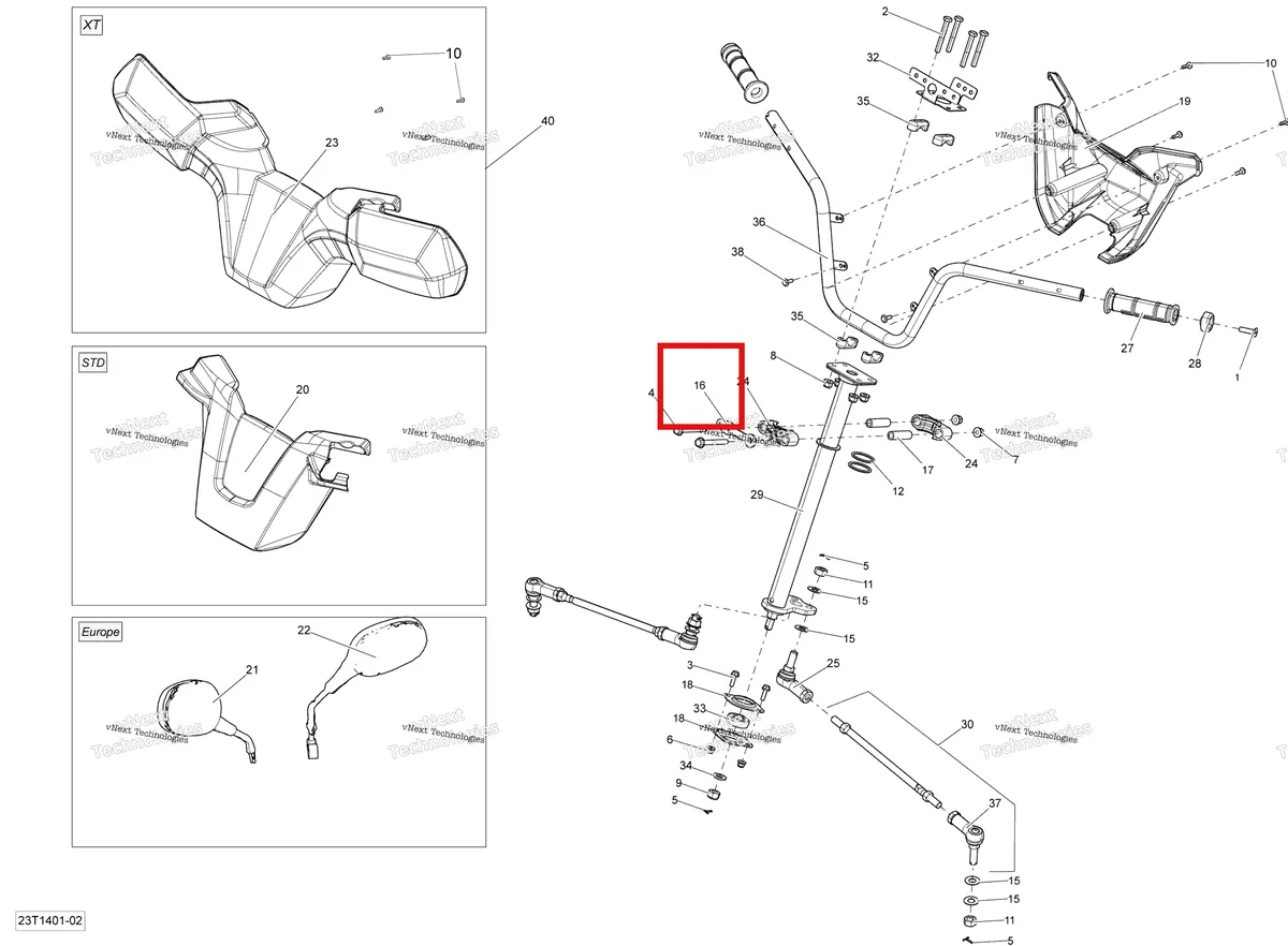 Деталь 709400053 на схеме узла 2014 Can-Am OUTLANDER 400 EFI, STD, XT Steering