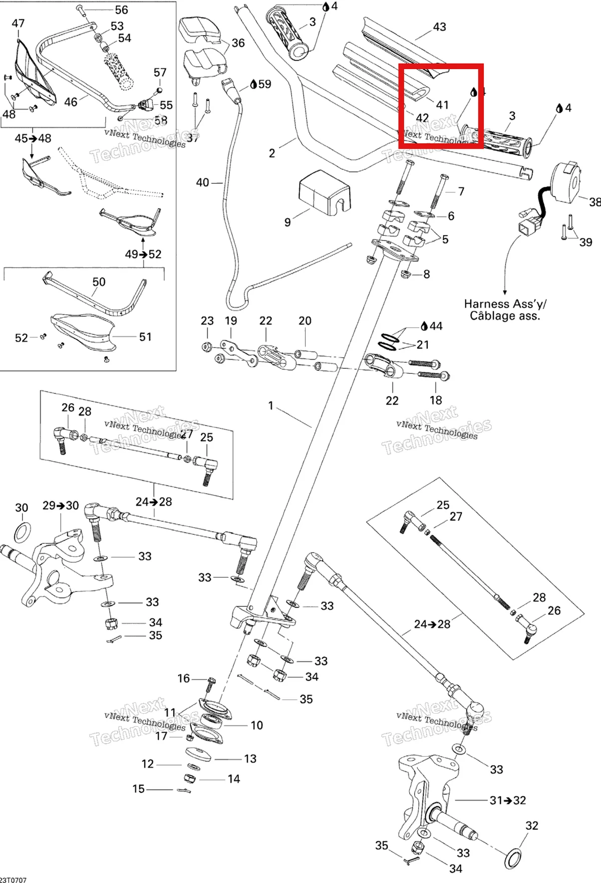 Деталь 709400087 на схеме узла 2007 Can-Am DS 650 X Steering System