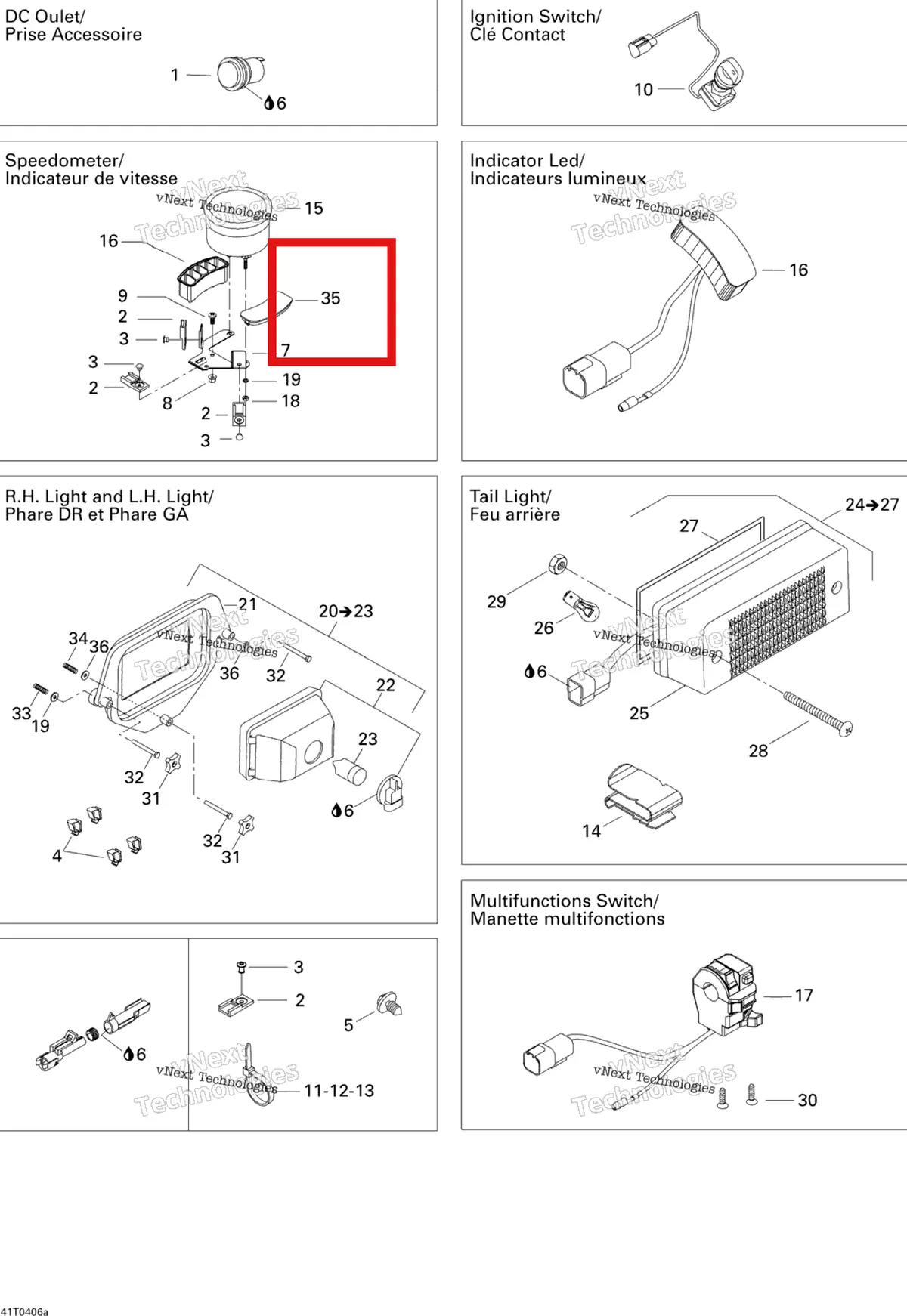 Деталь 709400102 на схеме узла 2004 Can-Am Quest MAX Electrical Accessories 1