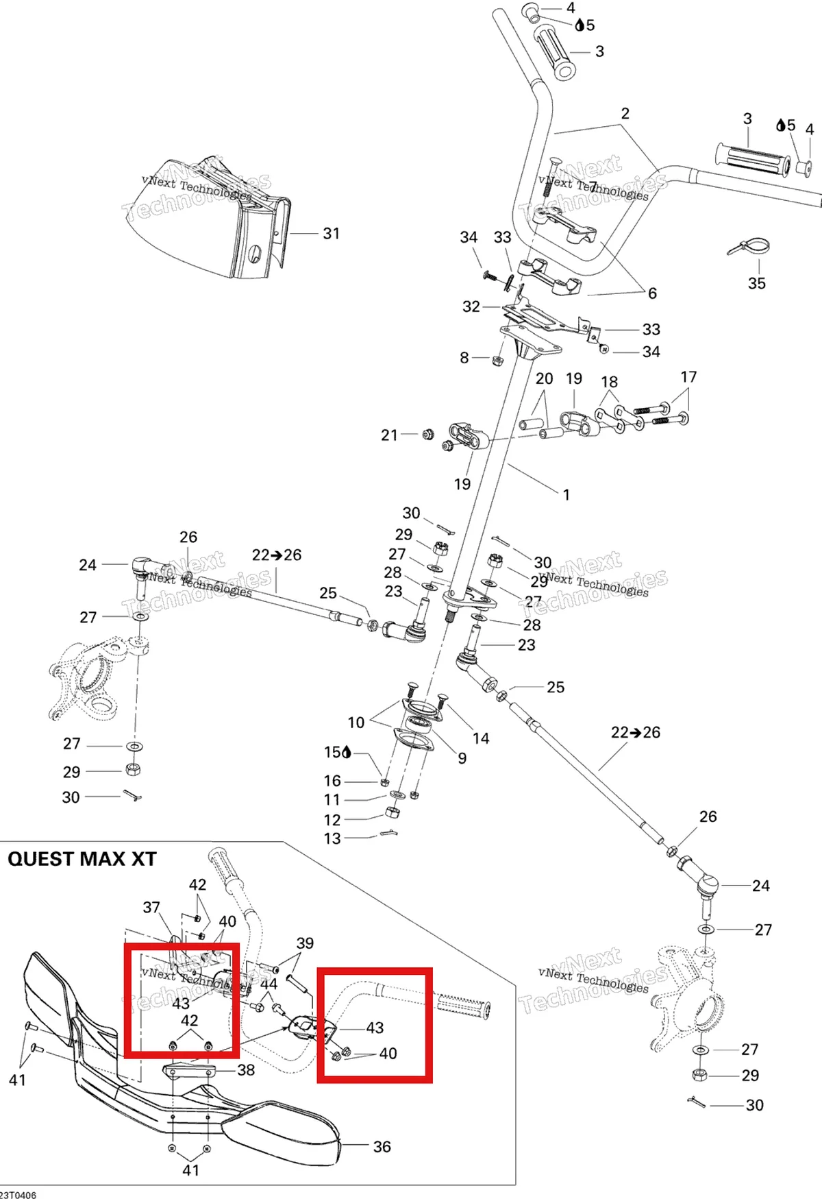 Деталь 709400118 на схеме узла 2004 Can-Am Quest MAX Steering System