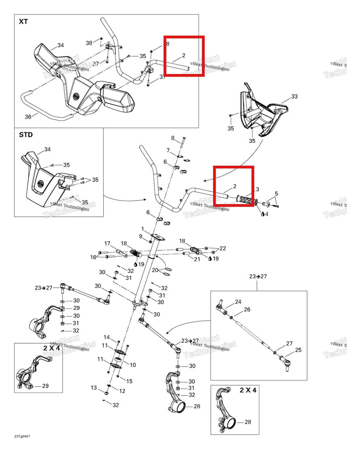 Деталь 709400138 на схеме узла 2004 Can-Am Outlander 330/400 STD 2 X 4 Steering System