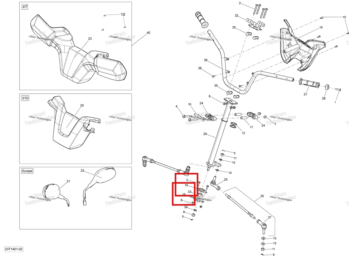 Деталь 709400152 на схеме узла 2014 Can-Am OUTLANDER 400 EFI, STD, XT Steering