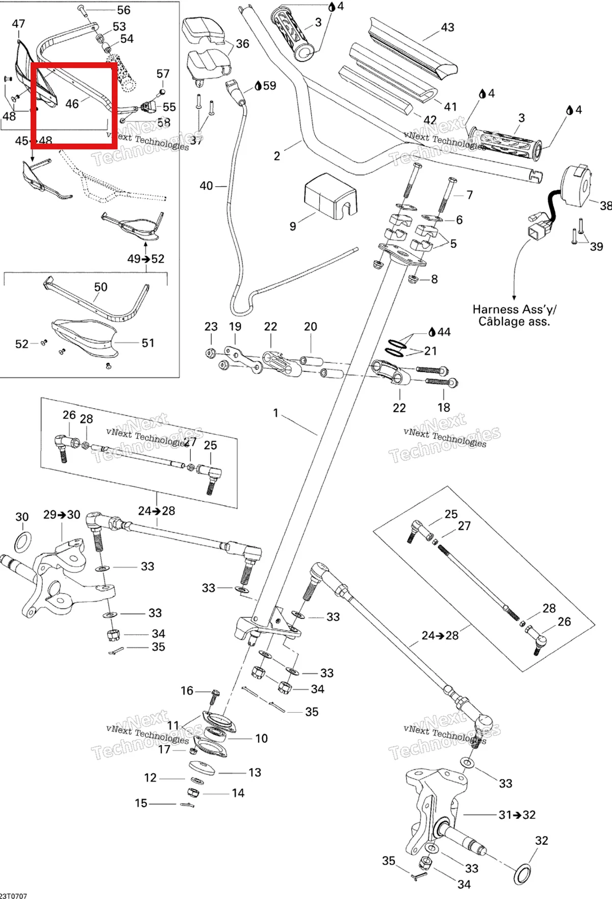 Деталь 709400159 на схеме узла 2007 Can-Am DS 650 X Steering System