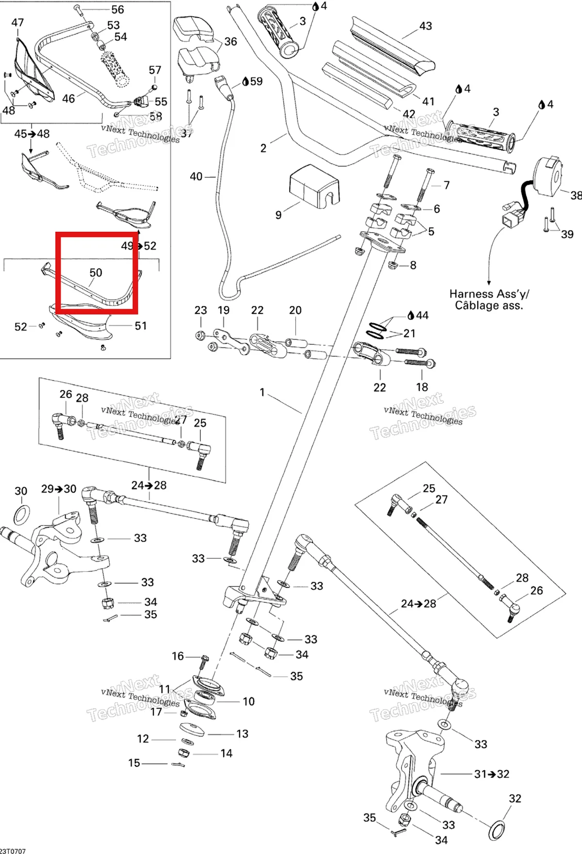 Деталь 709400160 на схеме узла 2007 Can-Am DS 650 X Steering System