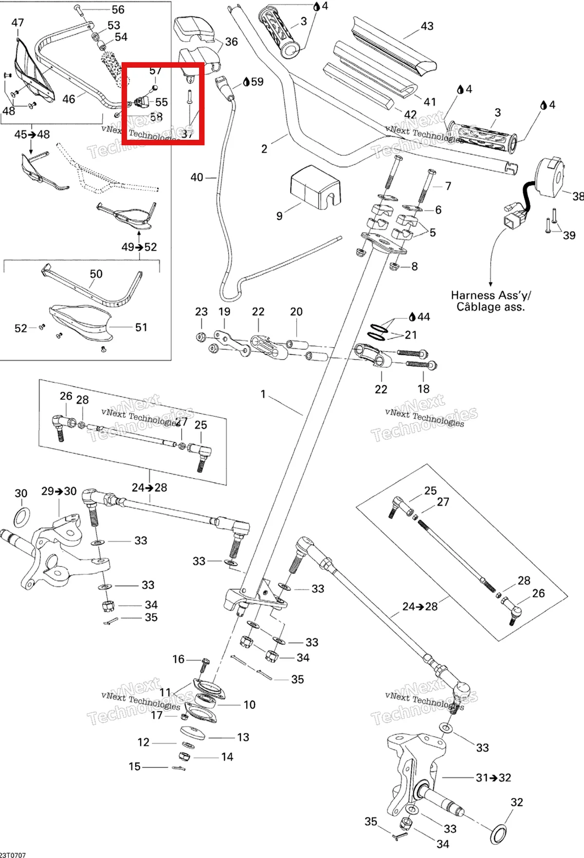 Деталь 709400174 на схеме узла 2007 Can-Am DS 650 X Steering System