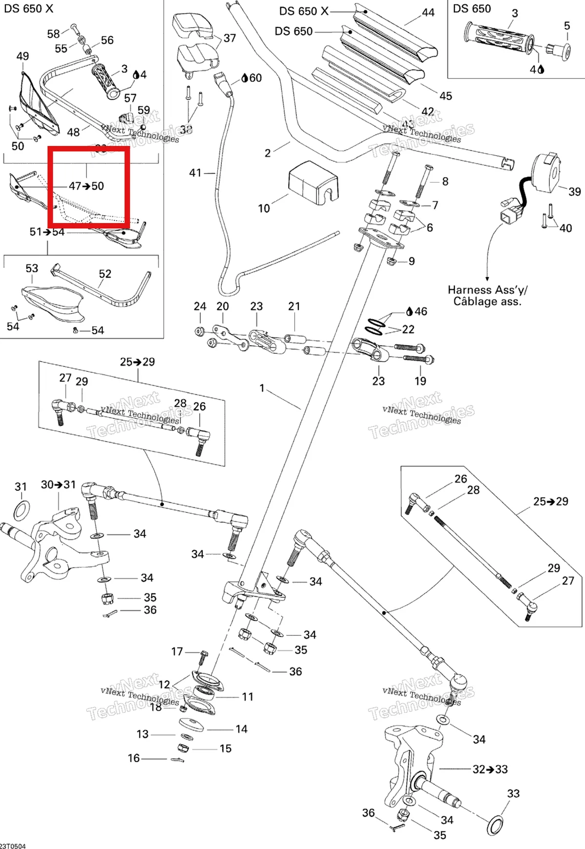 Деталь 709400177 на схеме узла 2005 Can-Am DS 650/DS 650 X Steering System
