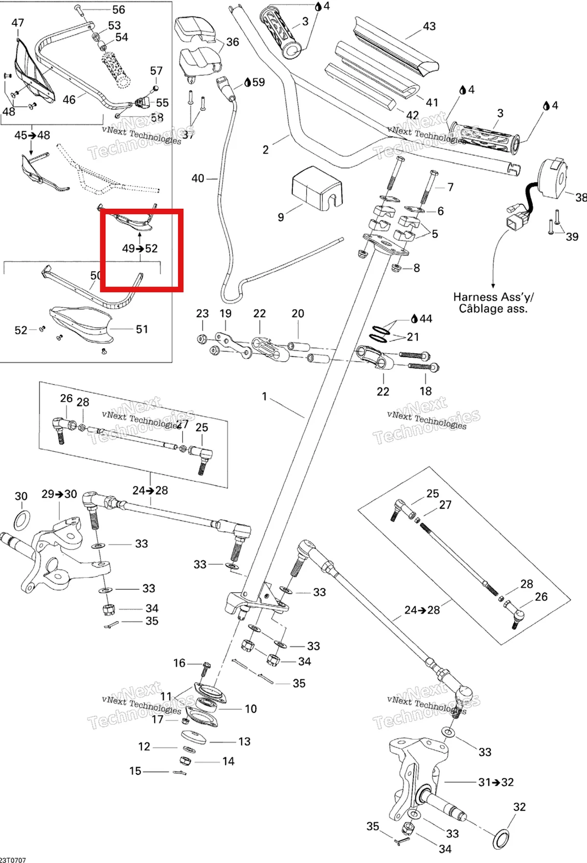 Деталь 709400179 на схеме узла 2007 Can-Am DS 650 X Steering System
