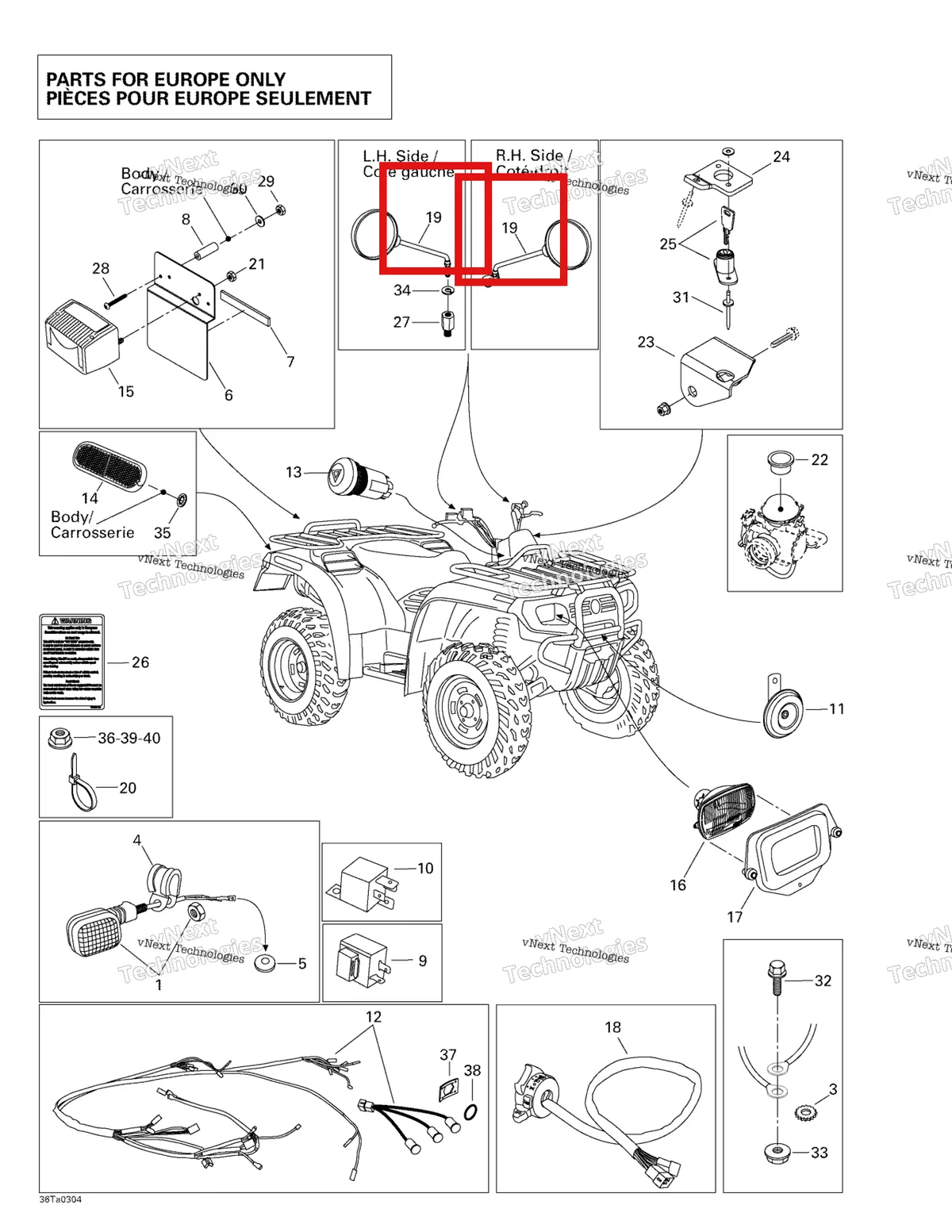 Деталь 709400202 на схеме узла 2003 Can-Am Traxter Autoshift Std Homologation Kit For Europe