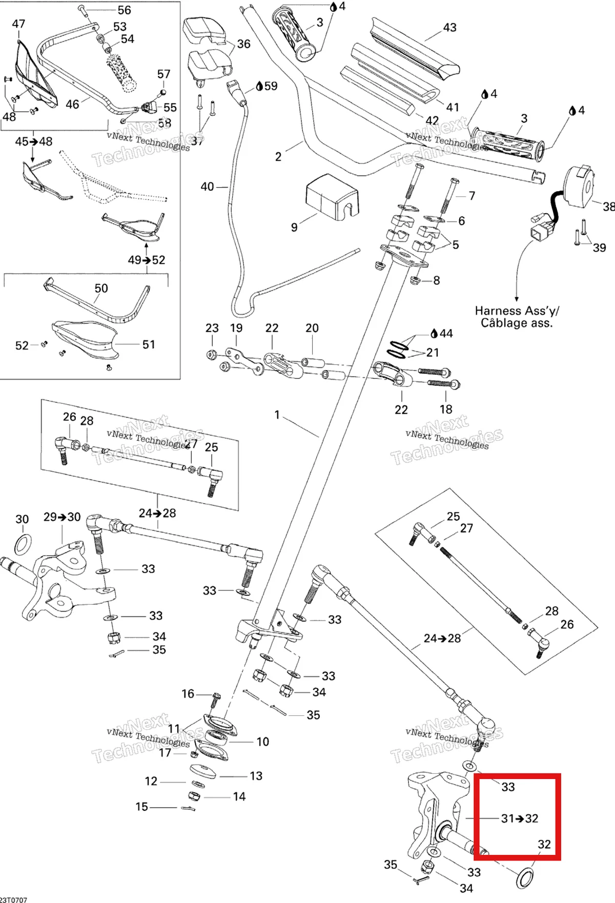 Деталь 709400210 на схеме узла 2007 Can-Am DS 650 X Steering System