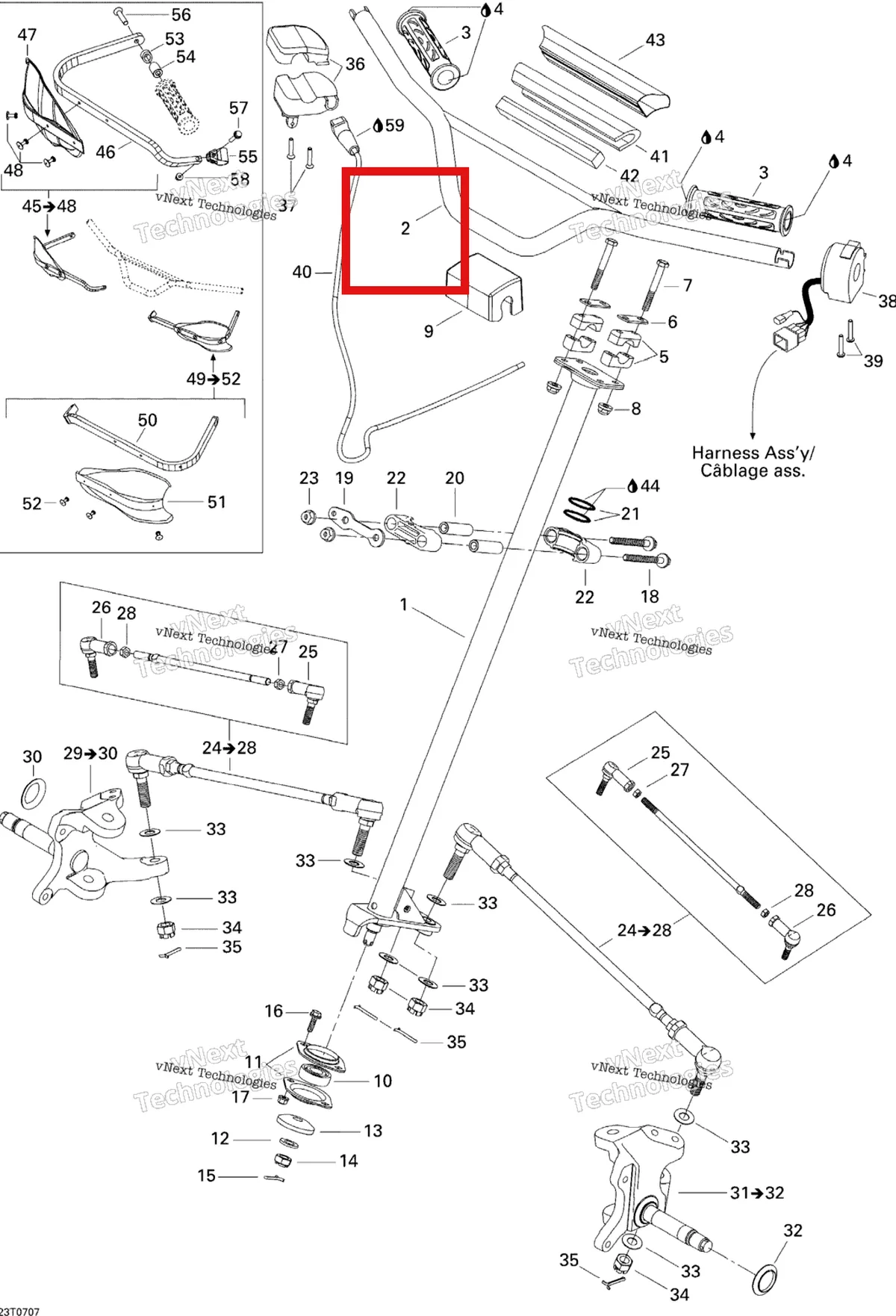 Деталь 709400218 на схеме узла 2007 Can-Am DS 650 X Steering System