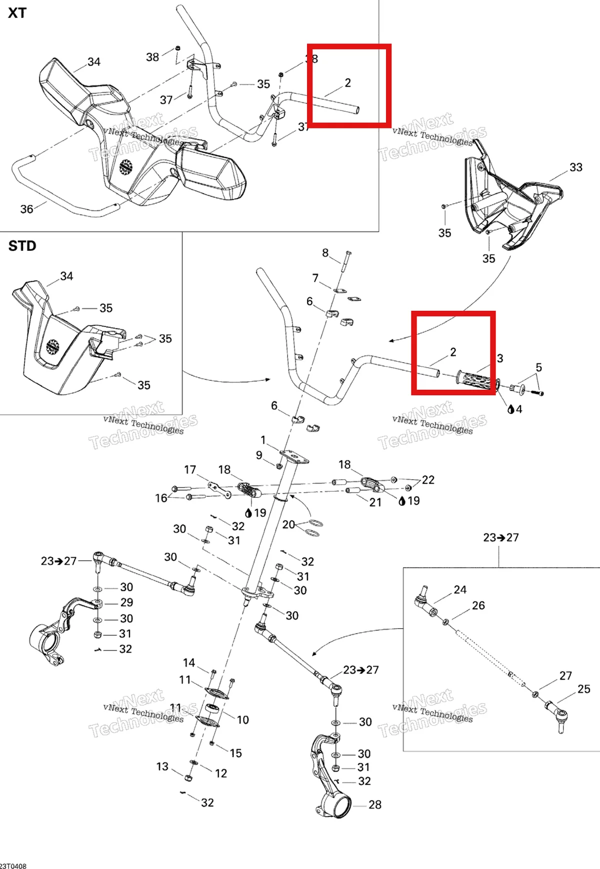Деталь 709400251 на схеме узла 2004 Can-Am Outlander MAX 400 Steering System