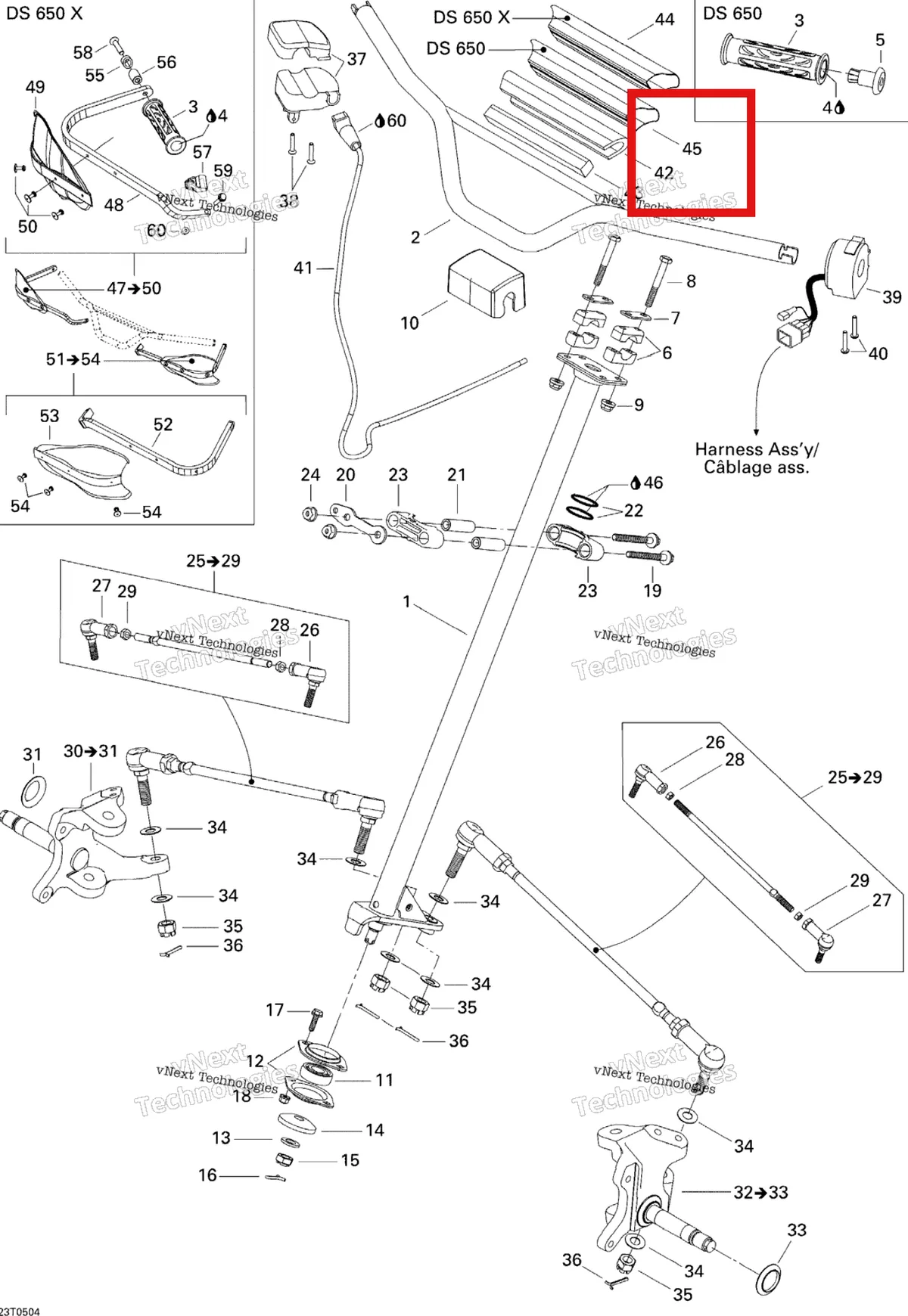 Деталь 709400298 на схеме узла 2005 Can-Am DS 650/DS 650 X Steering System