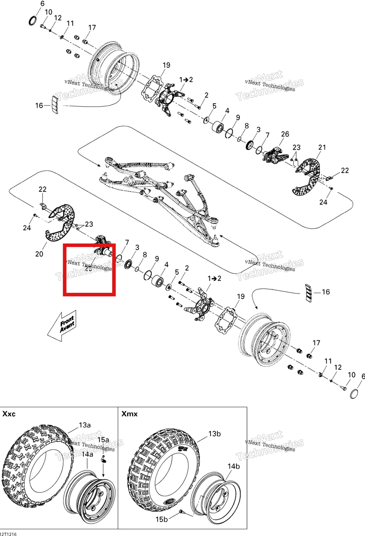 Деталь 709400346 на схеме узла 2015 Can-Am DS 450EFI XXC, XMX Drive System, Front