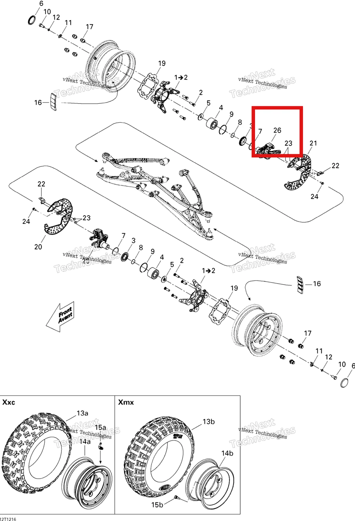 Деталь 709400348 на схеме узла 2015 Can-Am DS 450EFI XXC, XMX Drive System, Front