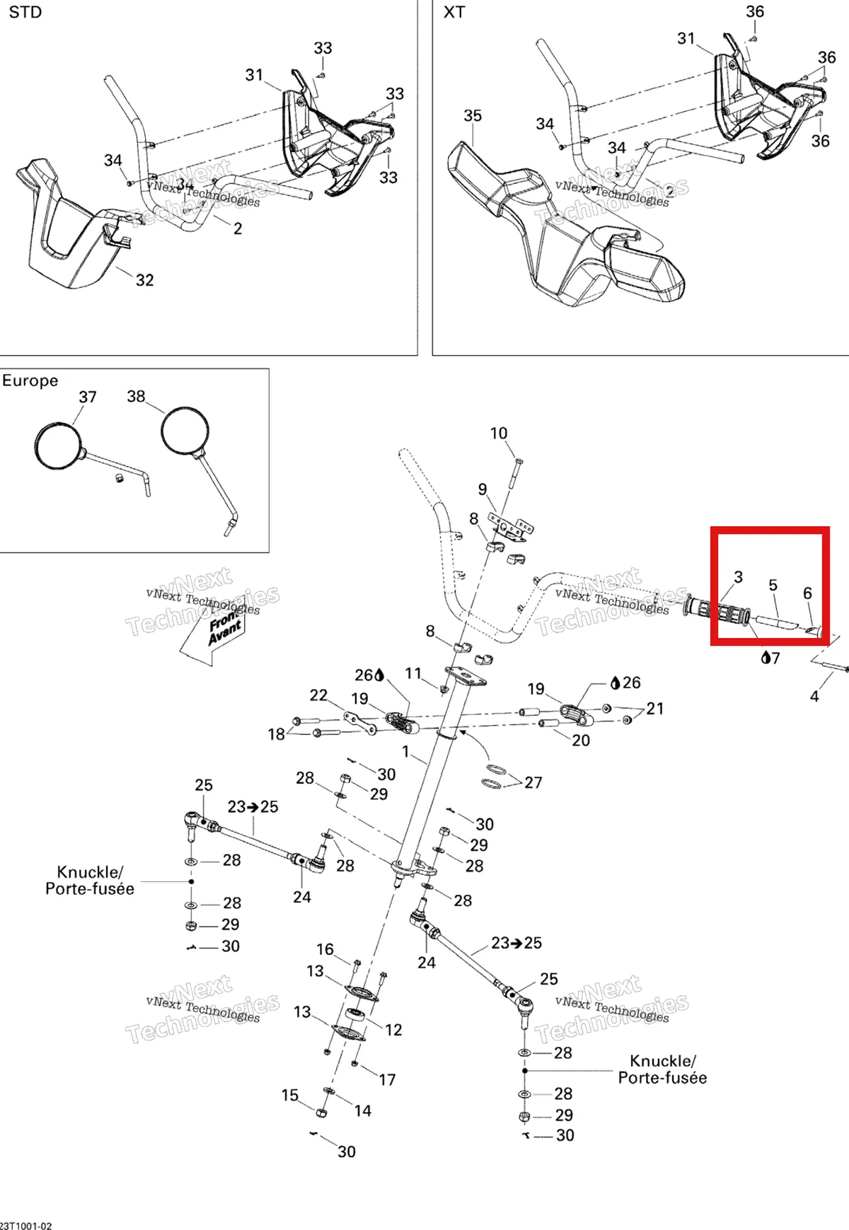 Деталь 709400609 на схеме узла 2010 Can-Am Outlander Max 400 EFI Steering