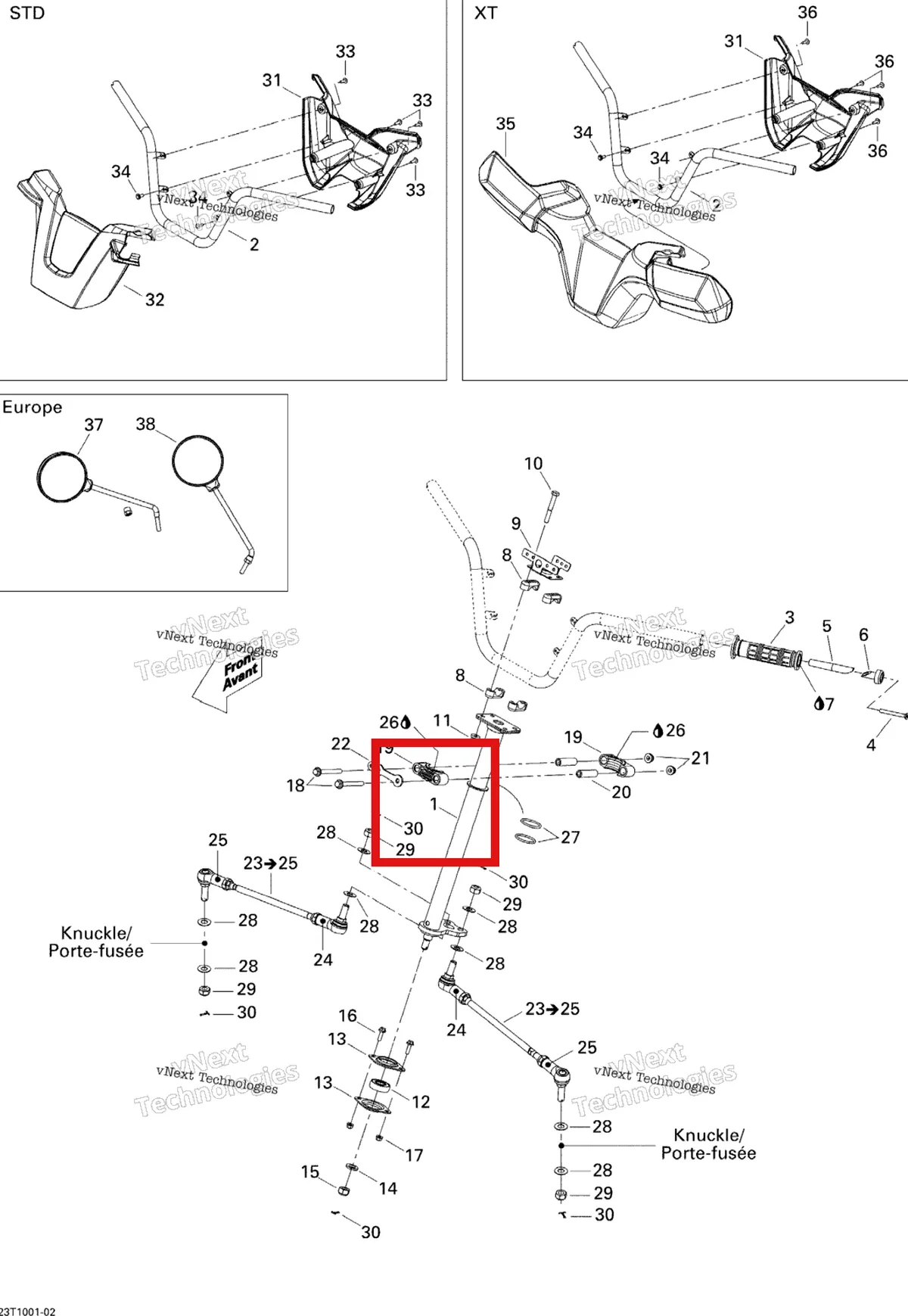Деталь 709400647 на схеме узла 2010 Can-Am Outlander Max 400 EFI Steering