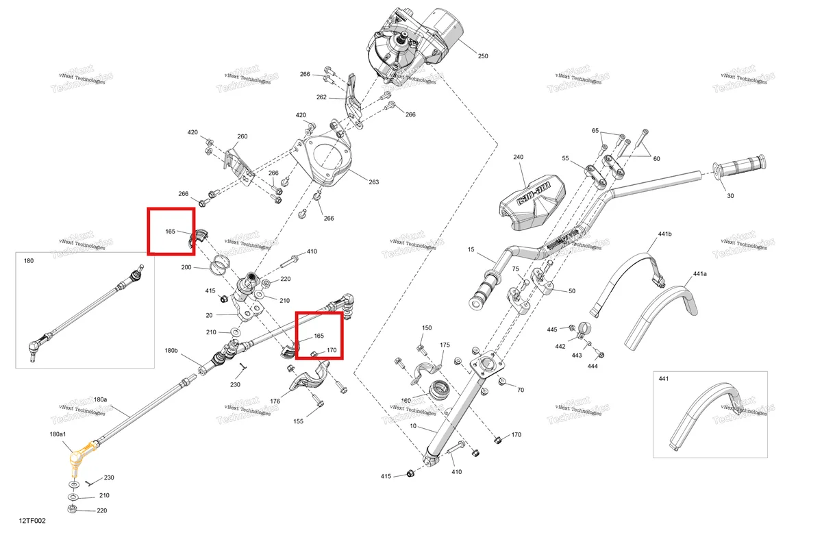 Деталь 709400783 на схеме узла 2026 Can-Am RENEGADE - 4X4 - XMR - 1000R EFI - 5UTA - Hyper Silver Mechanic - Steering