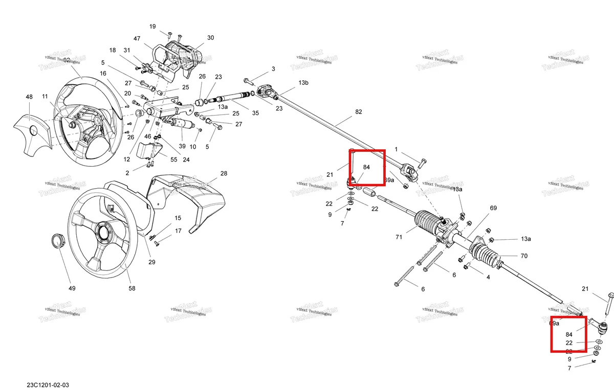 Деталь 709400982 на схеме узла 2012 Can-Am Commander LTD, 1000 EFI Steering