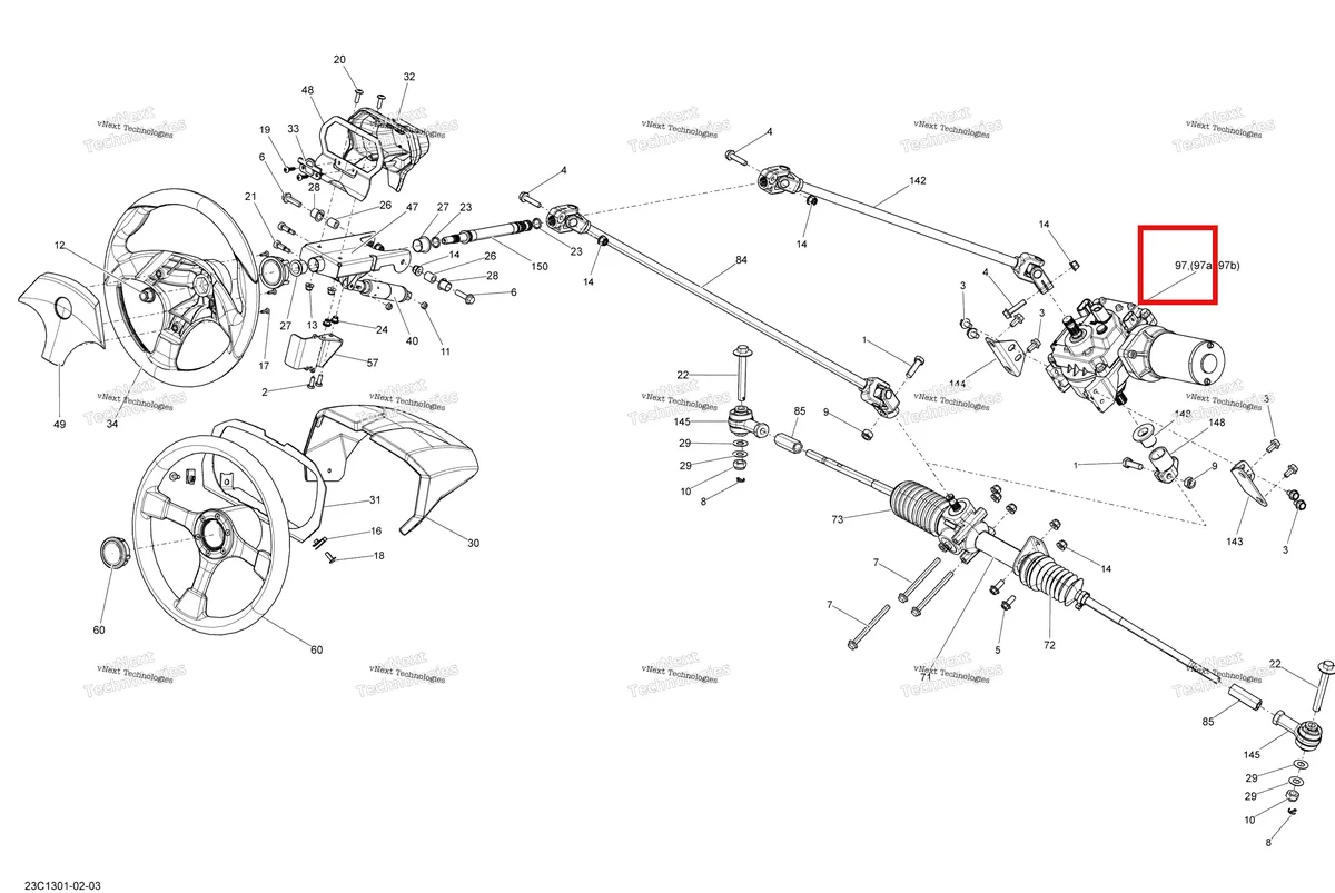 Деталь 709401068 на схеме узла 2013 Can-Am COMMANDER LTD 1000 Steering