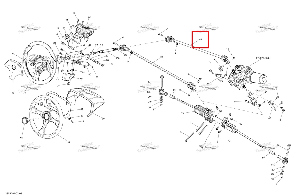 Деталь 709401070 на схеме узла 2013 Can-Am COMMANDER LTD 1000 Steering