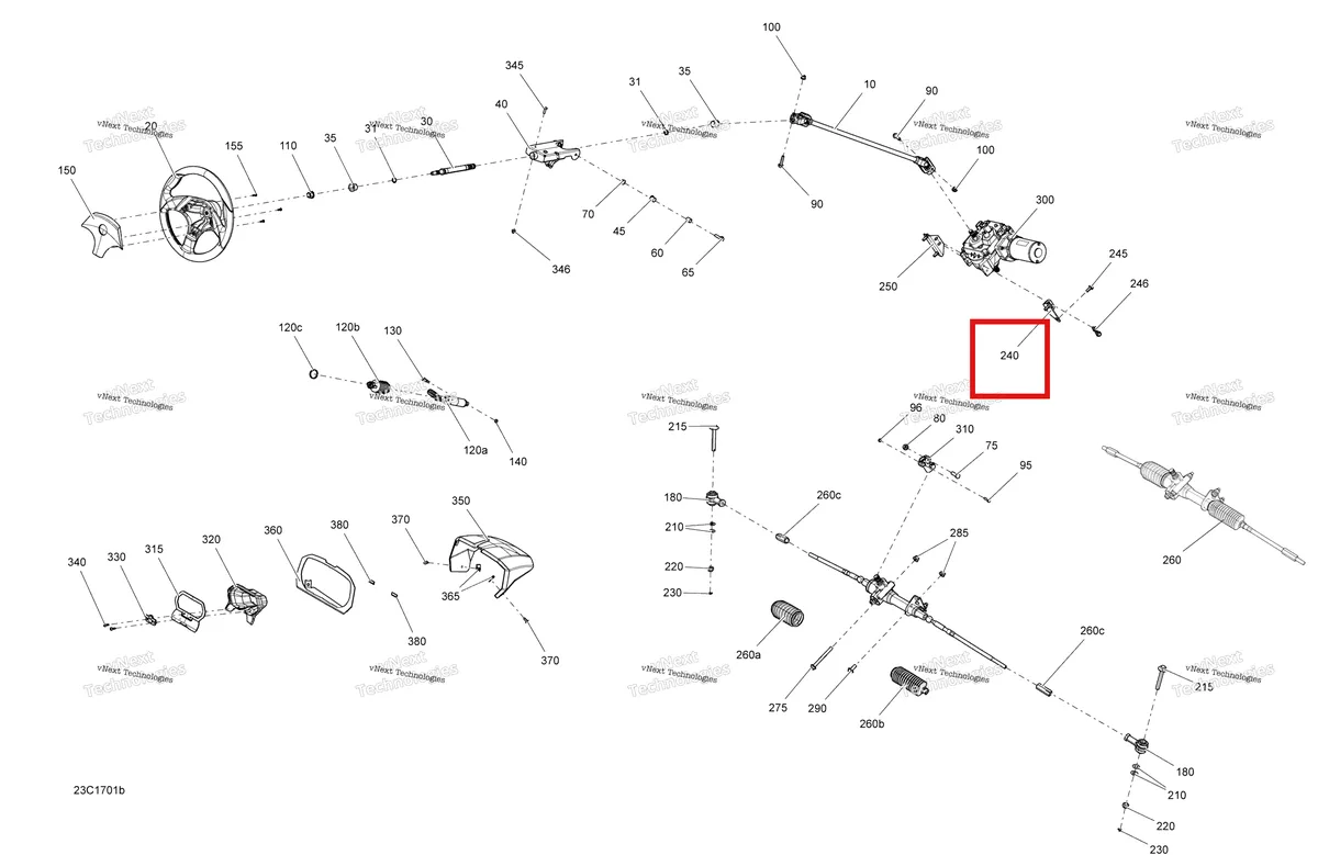 Деталь 709401128 на схеме узла 2017 Can-Am Commander - Commander Max Steering - Except Package Std