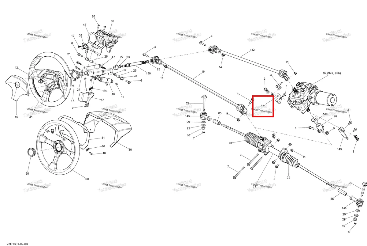 Деталь 709401129 на схеме узла 2013 Can-Am COMMANDER LTD 1000 Steering