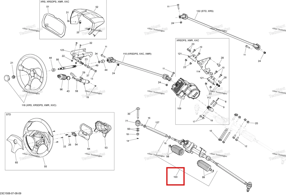 Деталь 709401236 на схеме узла 2015 Can-Am MAVERICK 1000_STD_XRS_XRS-DPS Steering