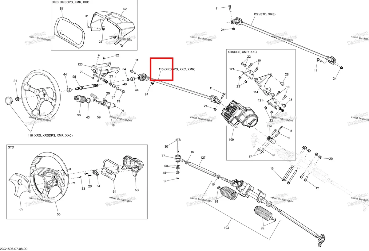 Деталь 709401293 на схеме узла 2015 Can-Am MAVERICK 1000_STD_XRS_XRS-DPS Steering