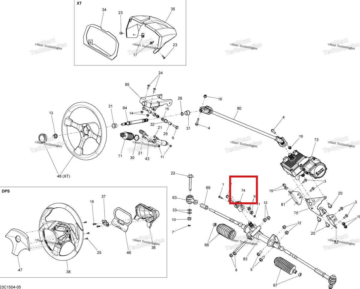 Деталь 709401294 на схеме узла 2015 Can-Am COMMANDER MAX 1000_DPS_XT Steering