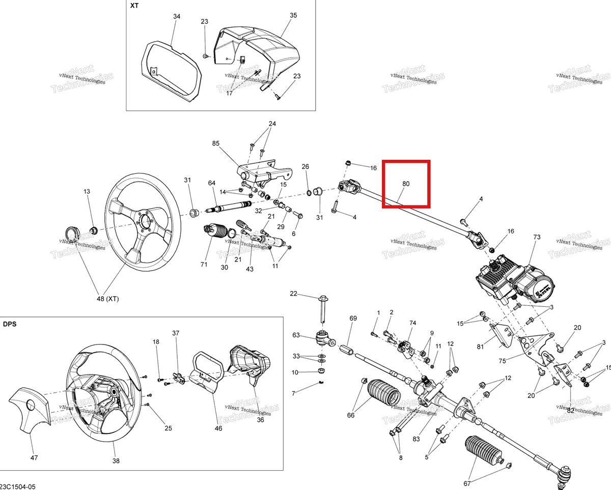 Деталь 709401326 на схеме узла 2015 Can-Am COMMANDER MAX 1000_DPS_XT Steering
