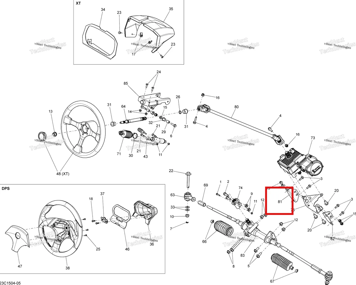 Деталь 709401336 на схеме узла 2015 Can-Am COMMANDER MAX 1000_DPS_XT Steering