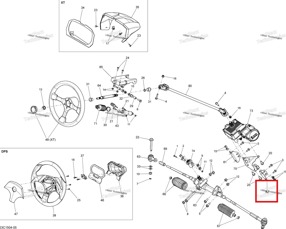 Деталь 709401337 на схеме узла 2015 Can-Am COMMANDER MAX 1000_DPS_XT Steering