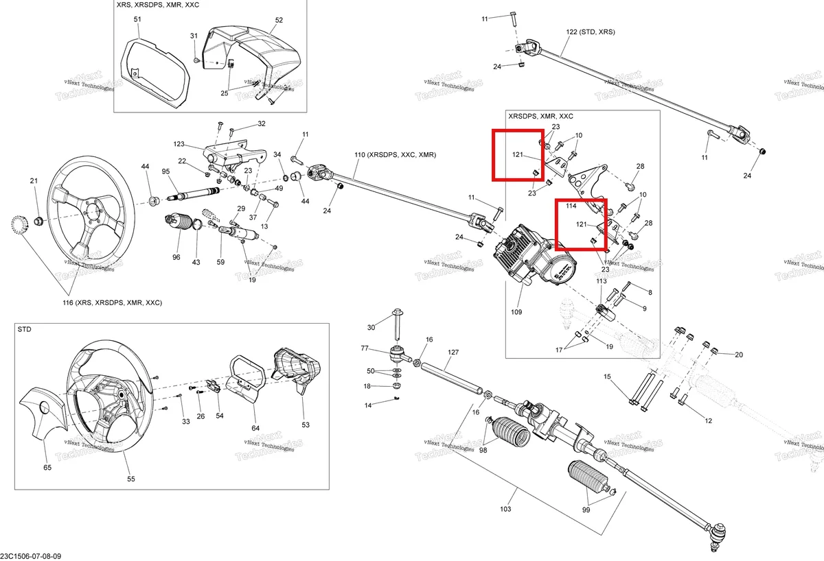 Деталь 709401339 на схеме узла 2015 Can-Am MAVERICK 1000_STD_XRS_XRS-DPS Steering