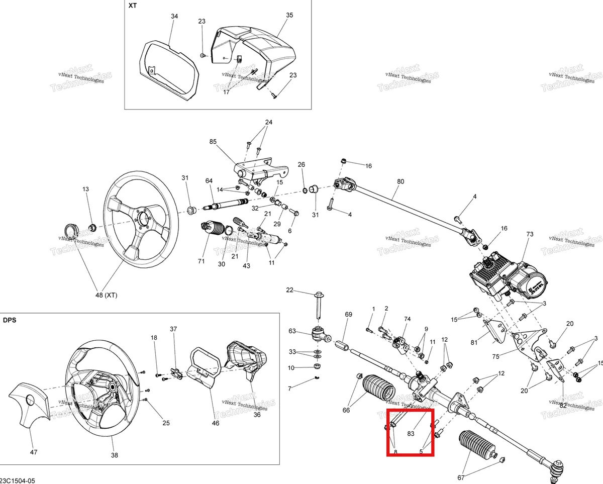 Деталь 709401390 на схеме узла 2015 Can-Am COMMANDER MAX 1000_DPS_XT Steering