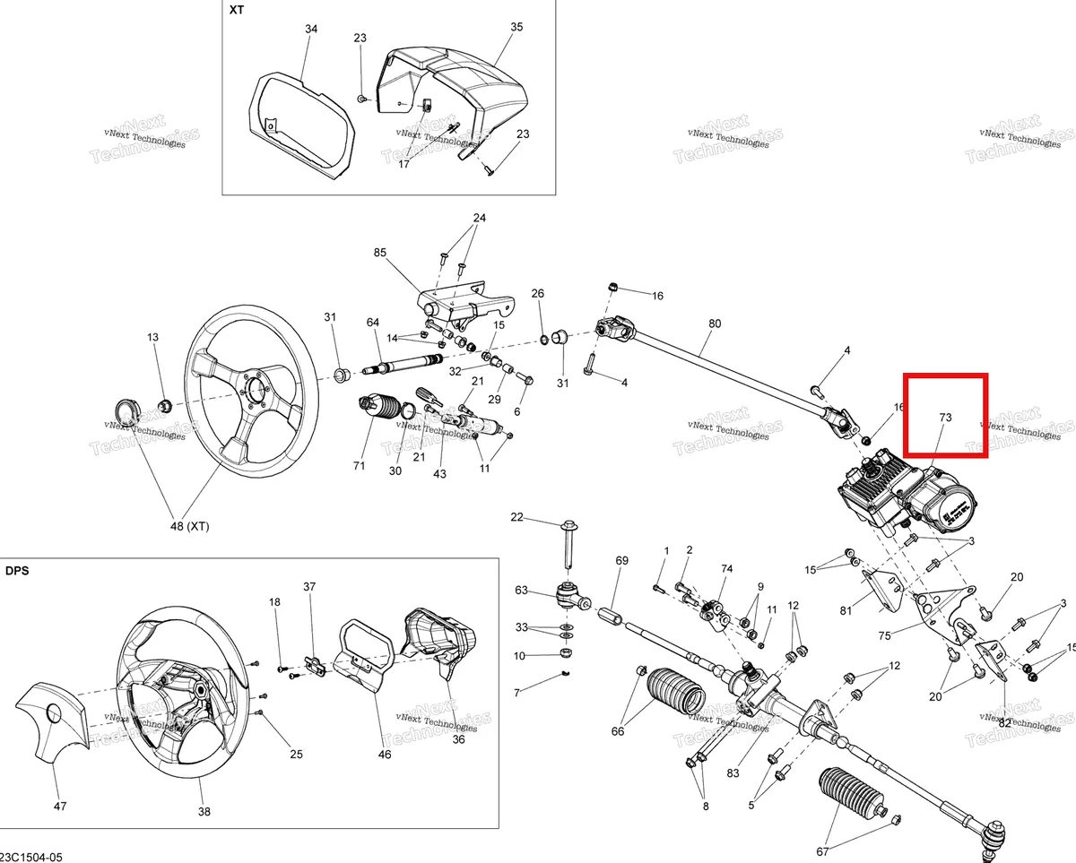 Деталь 709401406 на схеме узла 2015 Can-Am COMMANDER MAX 1000_DPS_XT Steering
