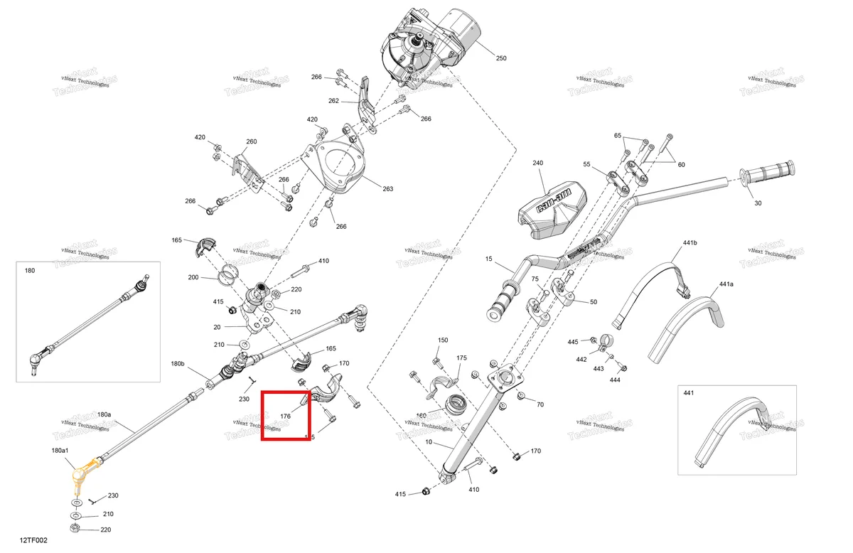 Деталь 709401428 на схеме узла 2026 Can-Am RENEGADE - 4X4 - XMR - 1000R EFI - 5UTA - Hyper Silver Mechanic - Steering