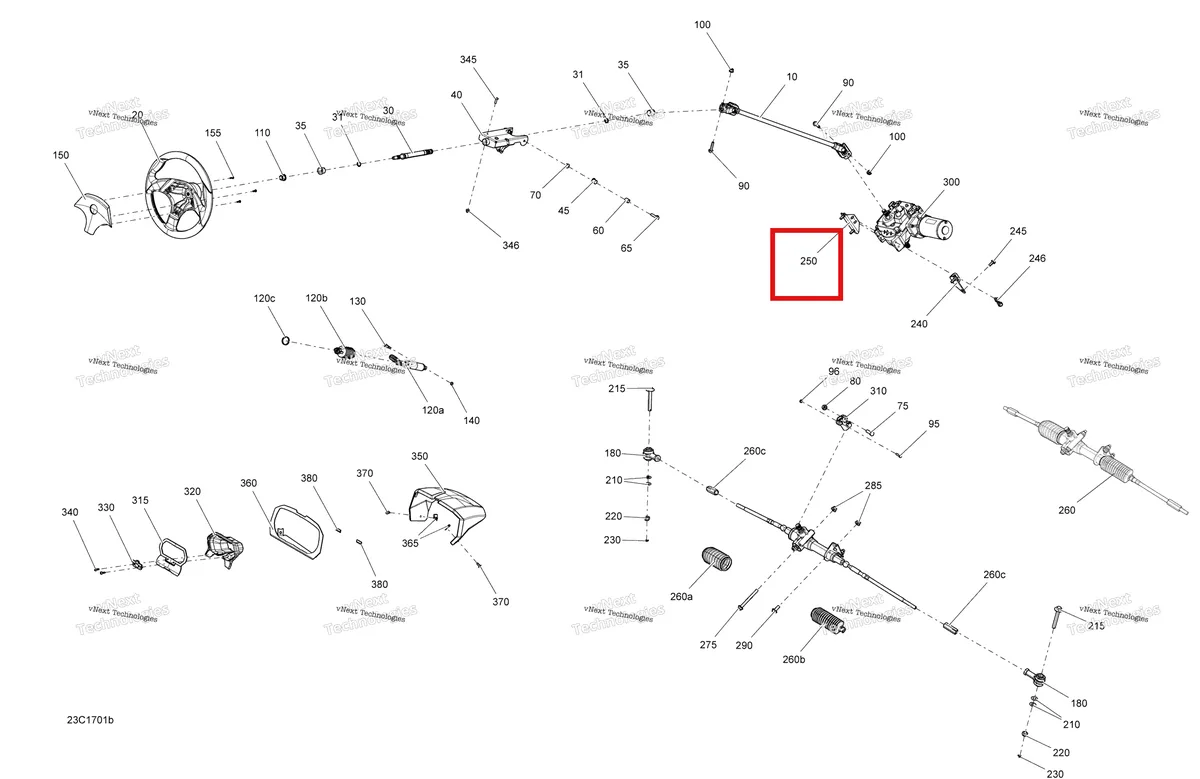 Деталь 709401485 на схеме узла 2017 Can-Am Commander - Commander Max Steering - Except Package Std