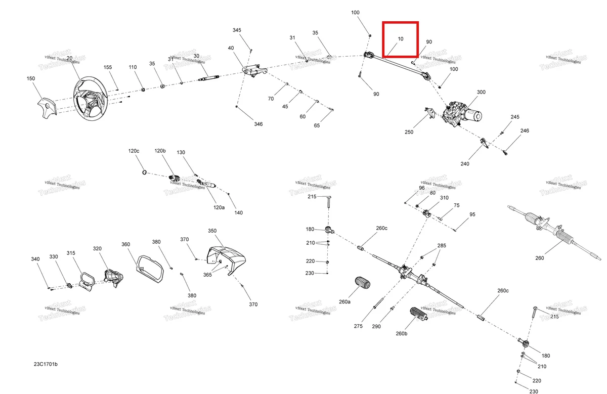 Деталь 709401499 на схеме узла 2017 Can-Am Commander - Commander Max Steering - Except Package Std