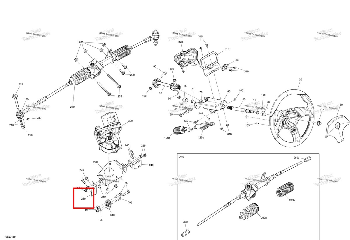 Деталь 709401869 на схеме узла 2020 Can-Am Commander MAX 800R EFI Steering