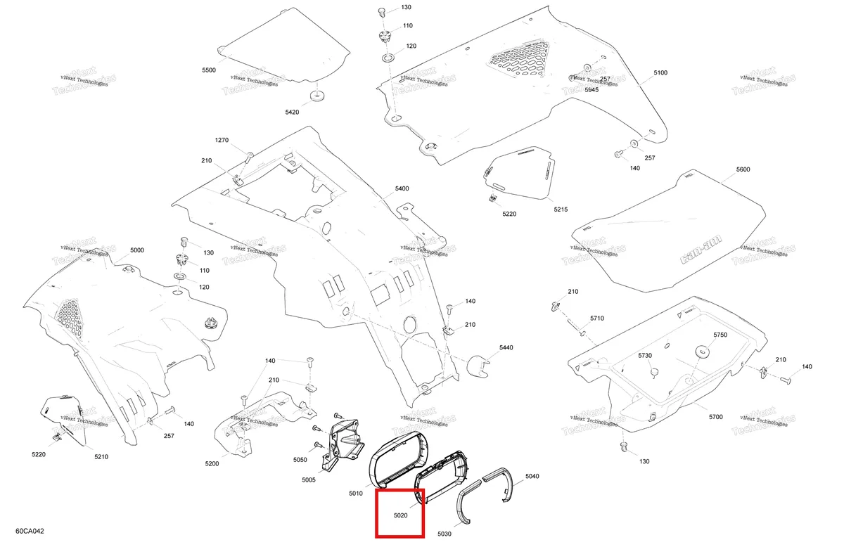 Деталь 709402093 на схеме узла 2021 Can-Am Maverick Turbo R - DS - CE Body - Cab Interior - Dashboard