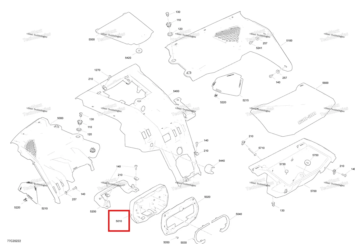 Деталь 709402141 на схеме узла 2020 Can-Am Maverick Turbo - XMR Cab Interior - Dashboard - Xmr